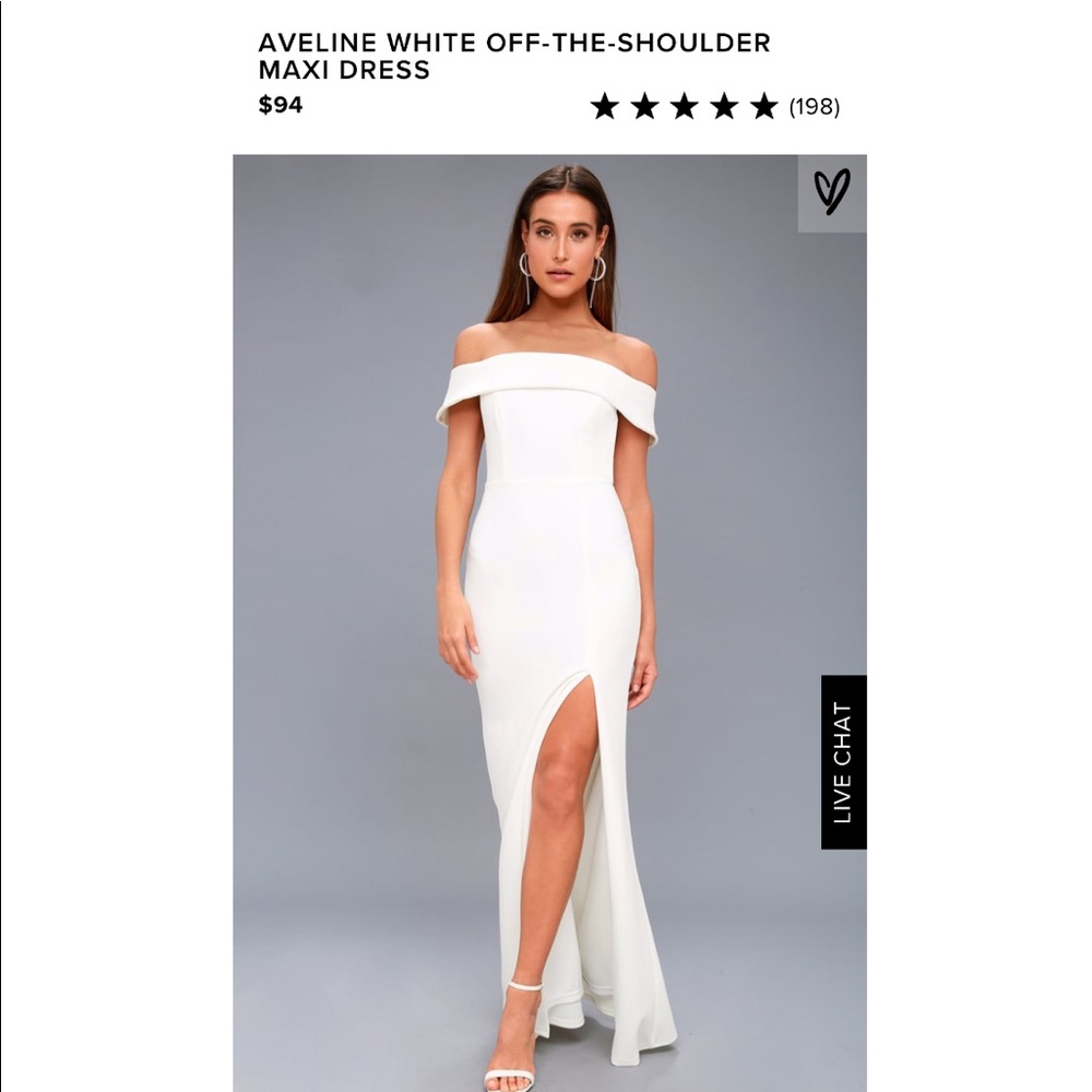 Lulus Aveline White Off-the-Shoulder Maxi Dress